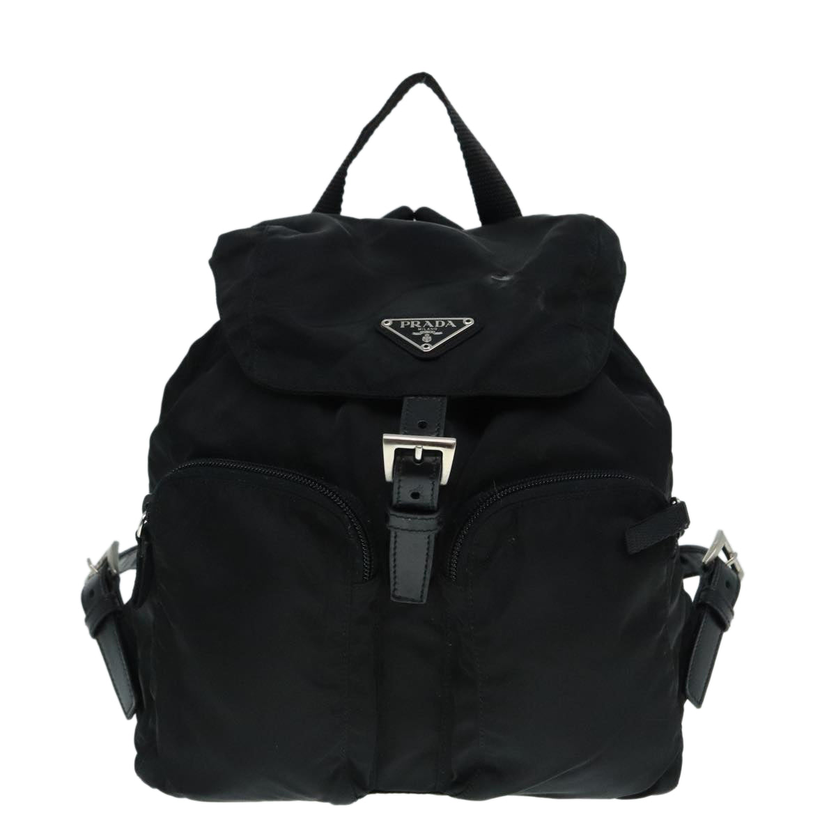 PRADA Backpack Nylon Black Silver Auth 89036 - 0