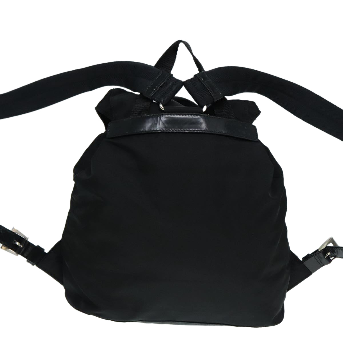 PRADA Backpack Nylon Black Silver Auth 89036