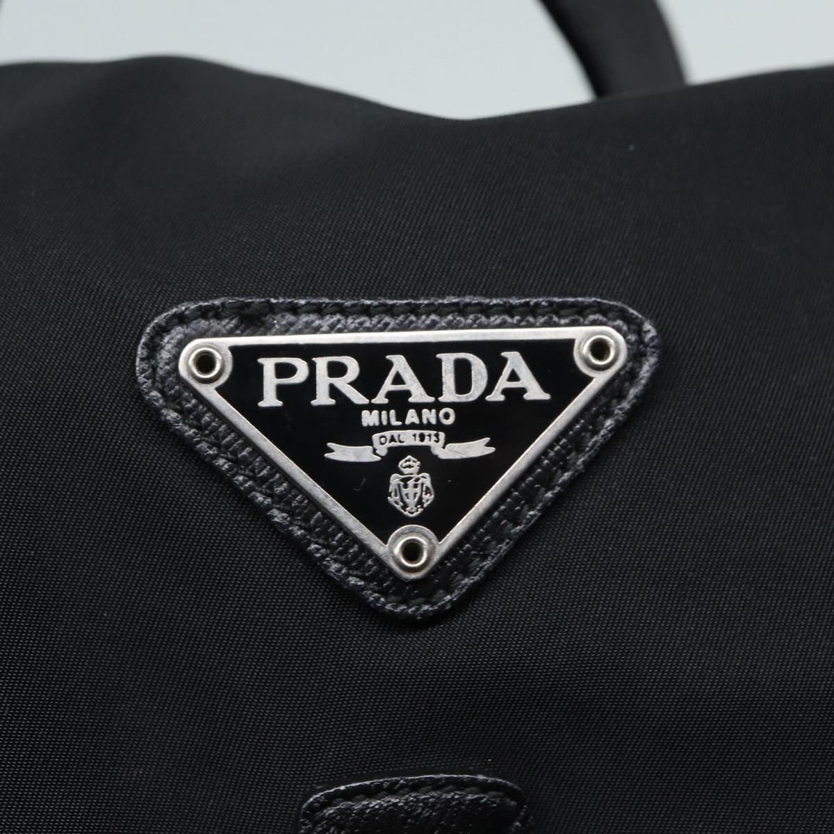 PRADA Backpack Nylon Black Silver Auth 89040