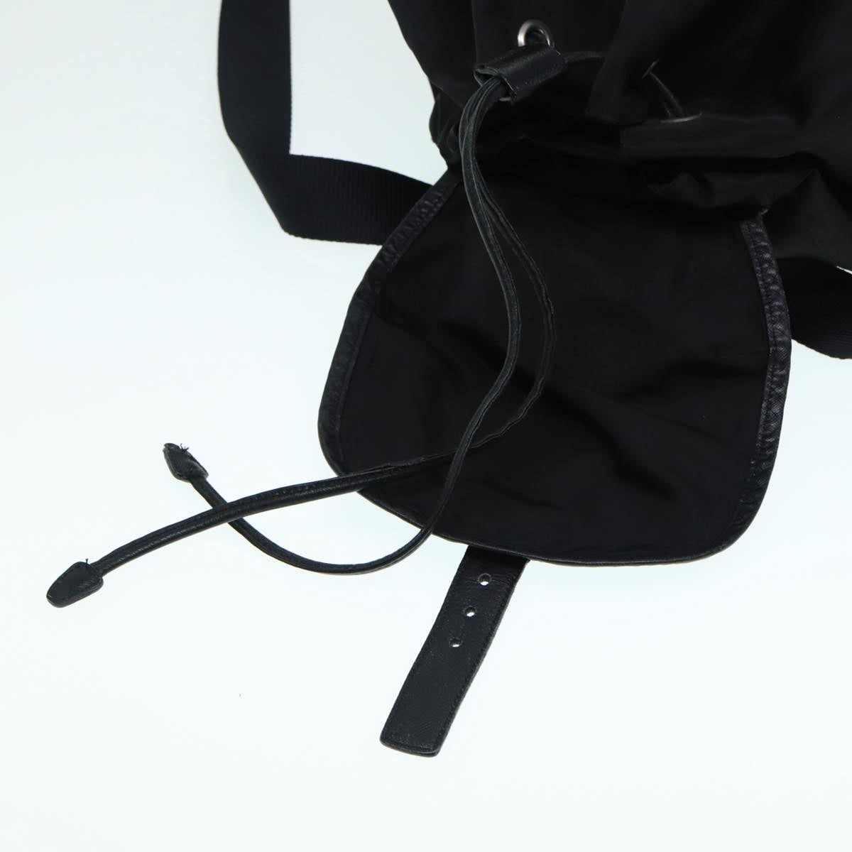 PRADA Backpack Nylon Black Silver Auth 89040