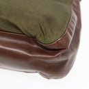 PRADA Shoulder Bag Nylon Leather Green Auth 89043-15