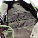 PRADA Shoulder Bag Nylon Leather Green Auth 89043-11