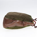 PRADA Shoulder Bag Nylon Leather Green Auth 89043-4