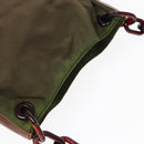 PRADA Shoulder Bag Nylon Leather Green Auth 89043-6