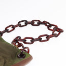 PRADA Shoulder Bag Nylon Leather Green Auth 89043-8