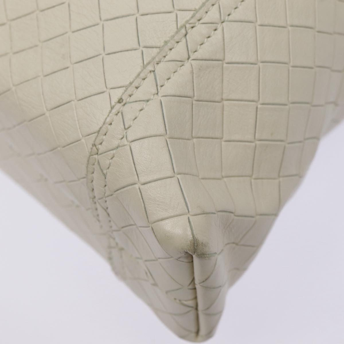 BOTTEGA VENETA Shoulder Bag Leather White Auth 89047