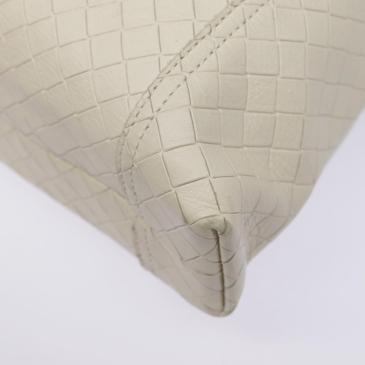 BOTTEGA VENETA Shoulder Bag Leather White Auth 89047