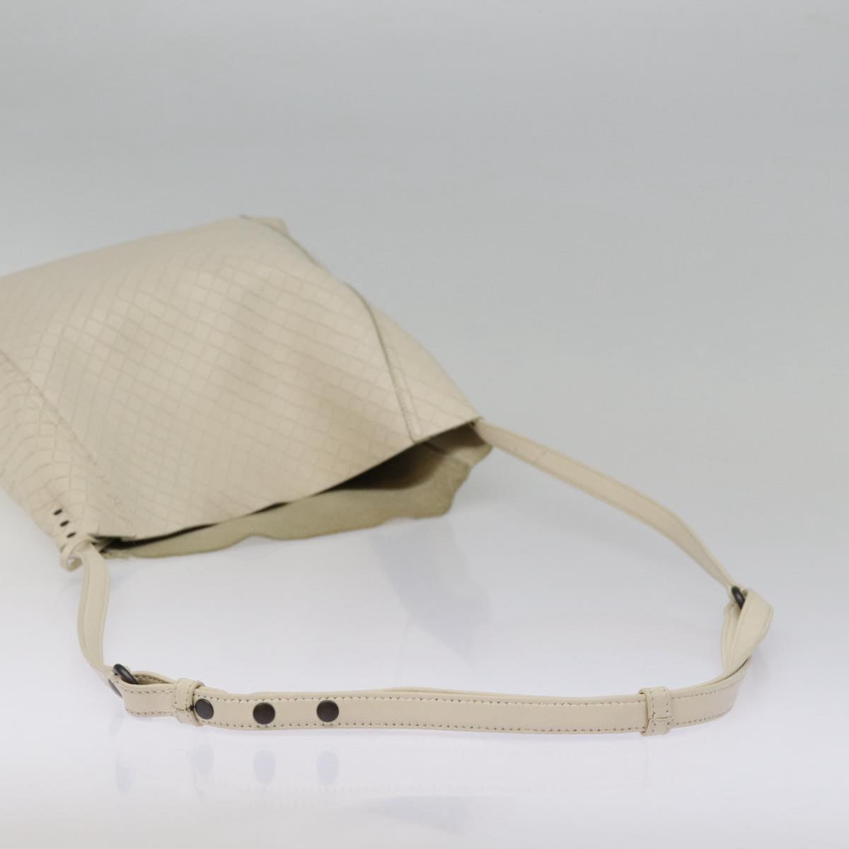 BOTTEGA VENETA Shoulder Bag Leather White Auth 89047