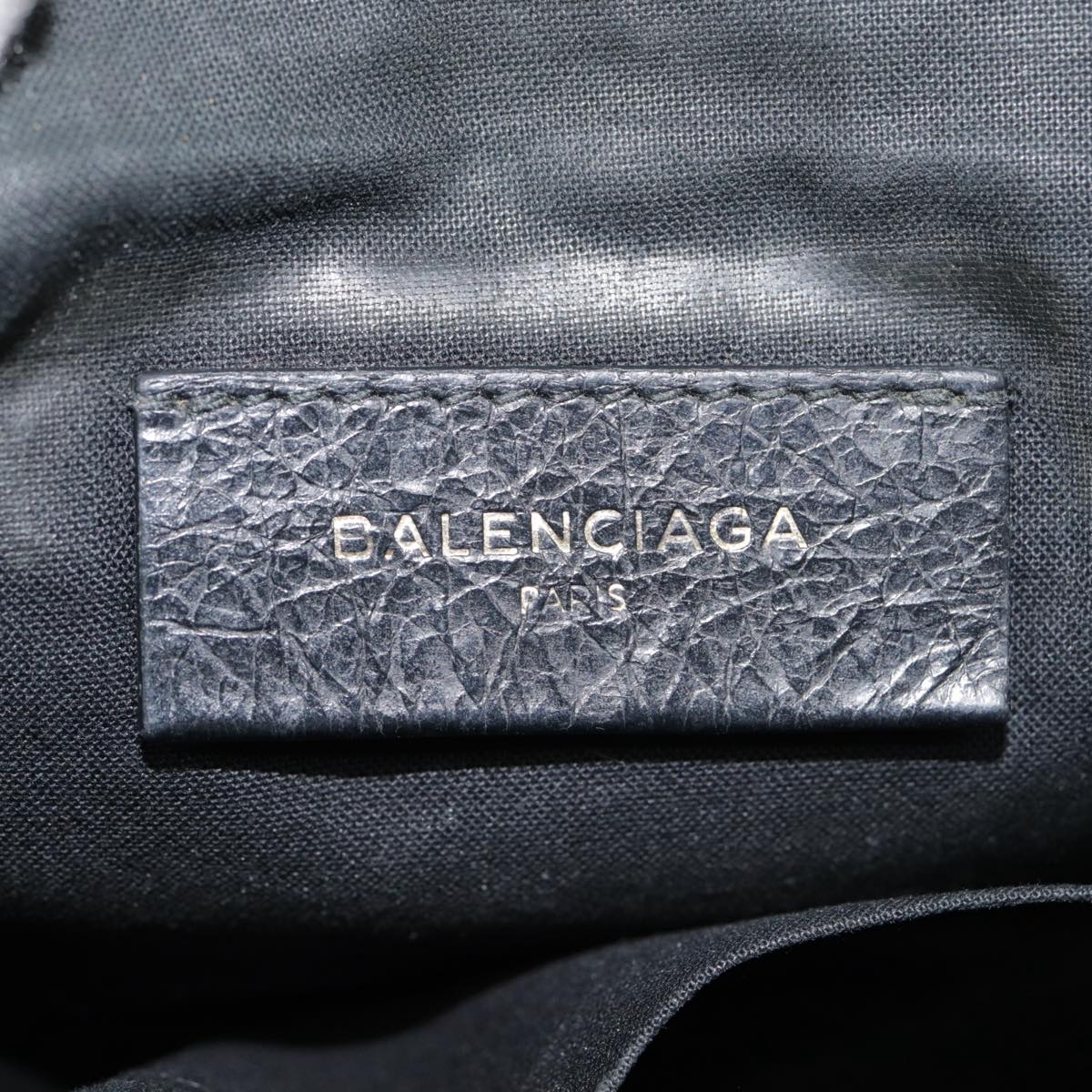 BALENCIAGA Clutch Bag Leather Black 362967 Auth 89051