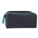 LOUIS VUITTON Monogram Eclipse Reverse Dopp Kit Bag Turquoise M11482 Auth 89059SA-1