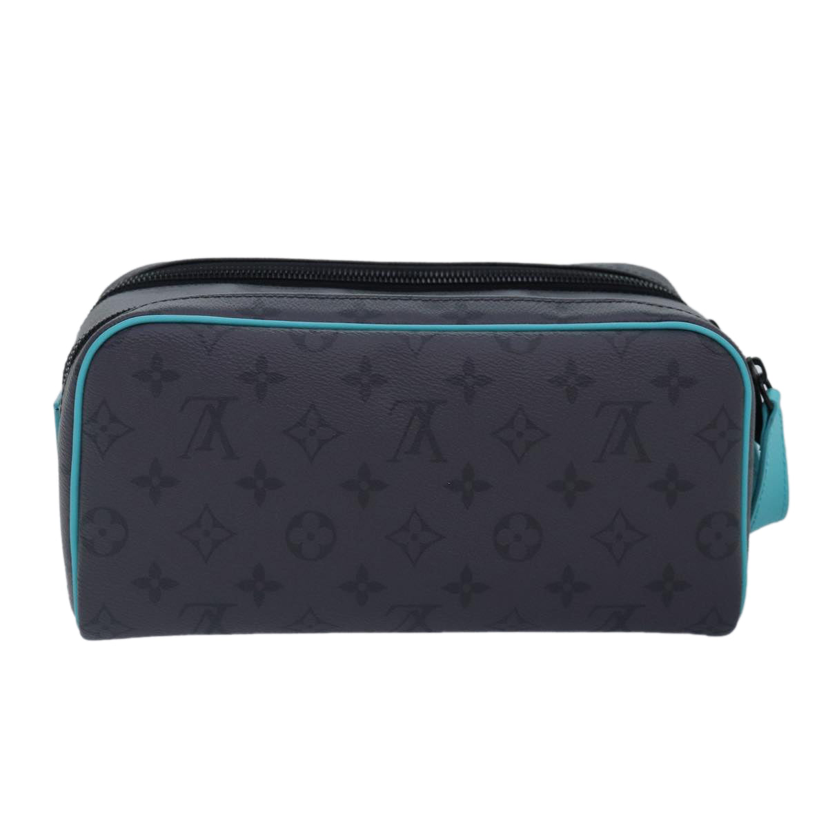 LOUIS VUITTON Monogram Eclipse Reverse Dopp Kit Bag Turquoise M11482 Auth 89059SA - 0