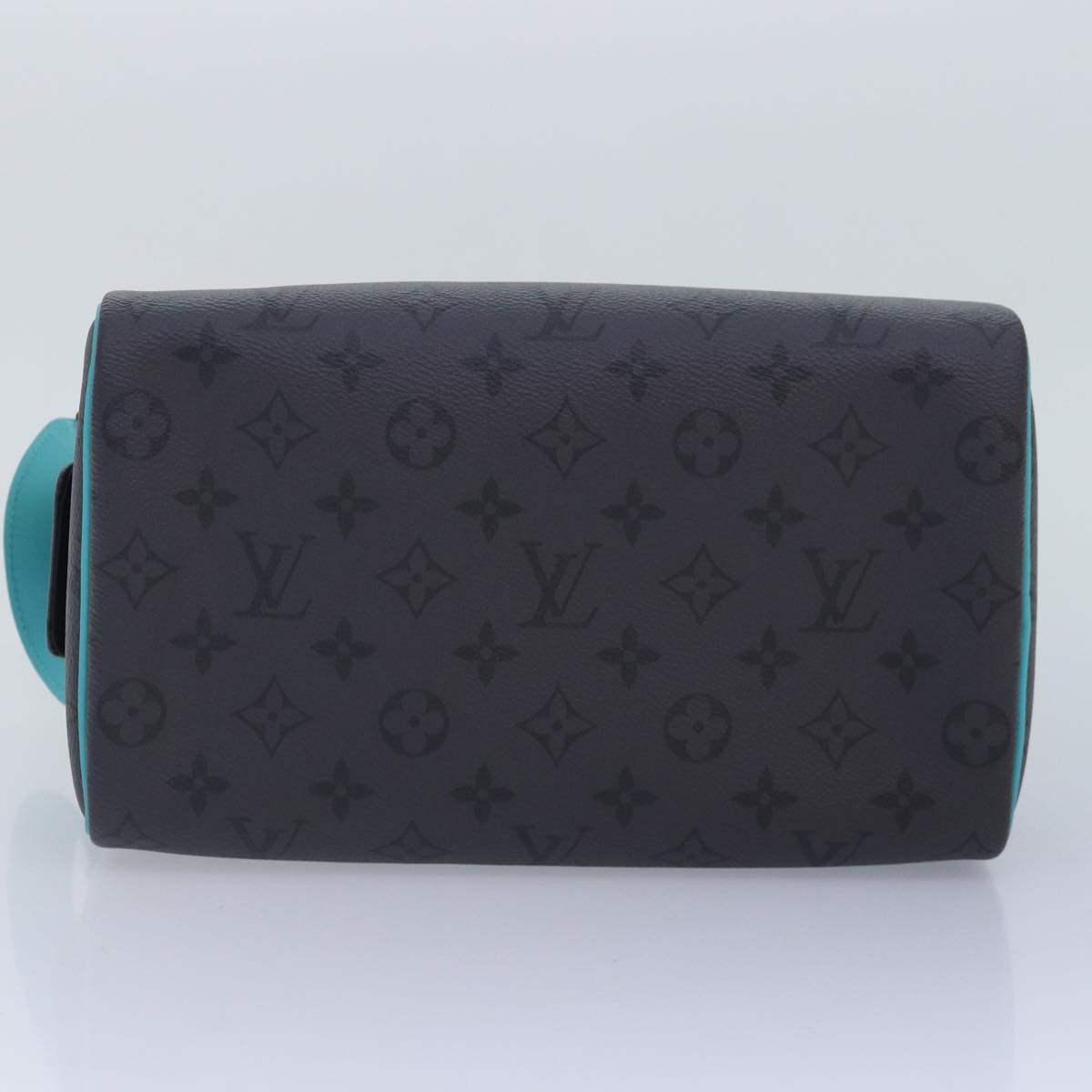 LOUIS VUITTON Monogram Eclipse Reverse Dopp Kit Bag Turquoise M11482 Auth 89059SA