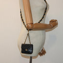 CHANEL Mini Mini Matelasse Chain Pouch Lamb Skin Black Gold CC Auth 89068A-24