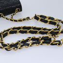 CHANEL Mini Mini Matelasse Chain Pouch Lamb Skin Black Gold CC Auth 89068A-7