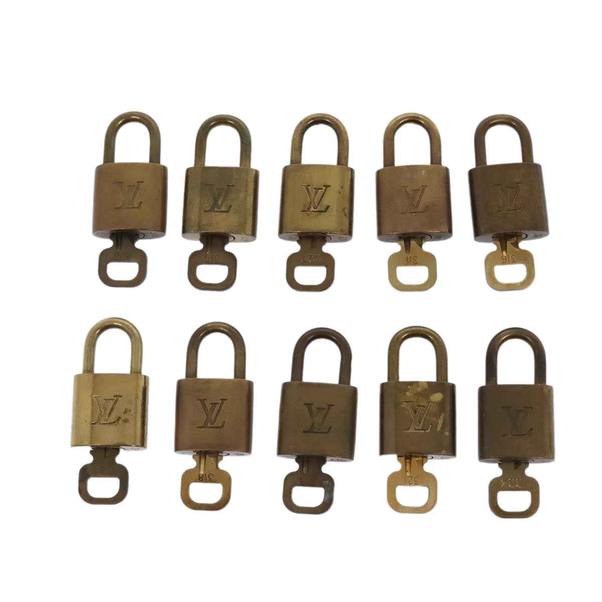 LOUIS VUITTON Padlock 10set metal Gold Tone LV Auth 89069 - 0