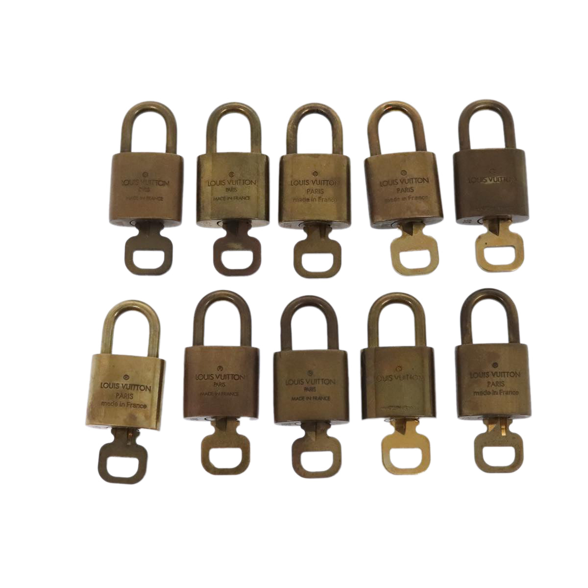 LOUIS VUITTON Padlock 10set metal Gold Tone LV Auth 89069