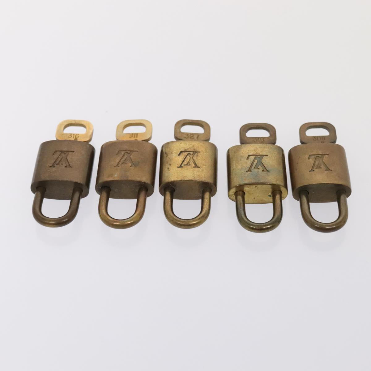 LOUIS VUITTON Padlock 10set metal Gold Tone LV Auth 89069