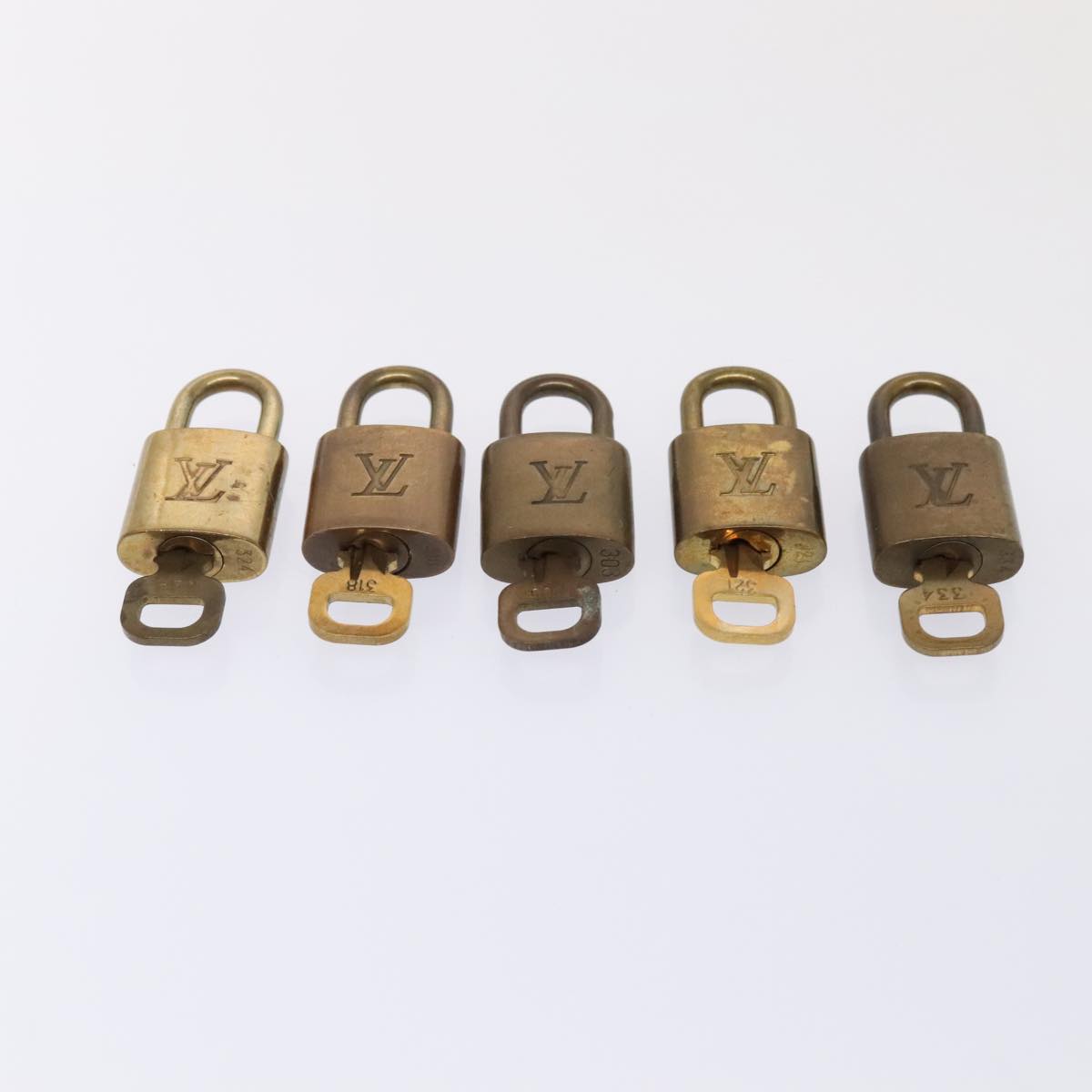 LOUIS VUITTON Padlock 10set metal Gold Tone LV Auth 89069