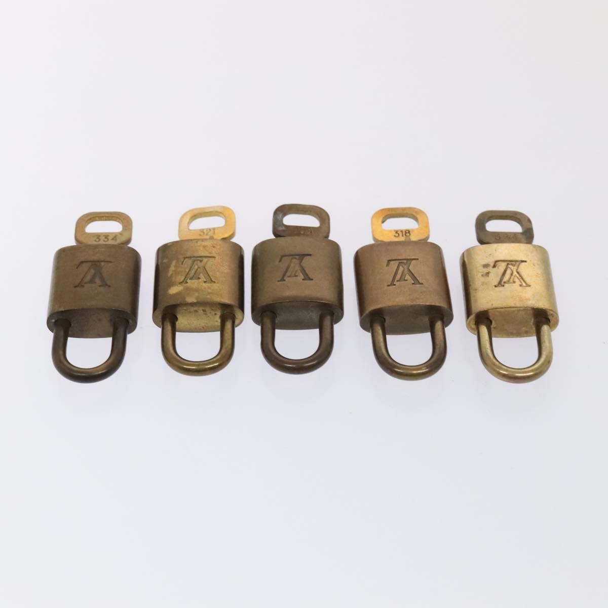 LOUIS VUITTON Padlock 10set metal Gold Tone LV Auth 89069