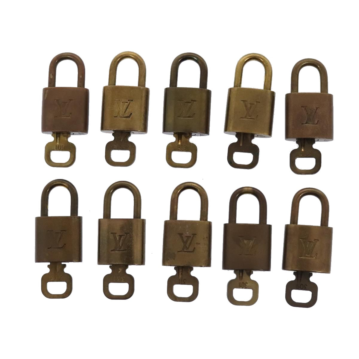 LOUIS VUITTON Padlock 10set metal Gold Tone LV Auth 89070 - 0