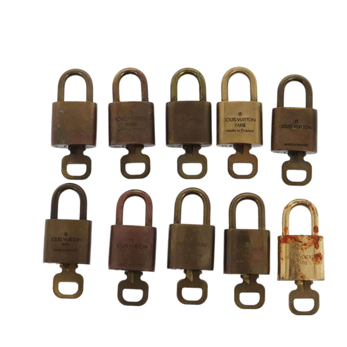 LOUIS VUITTON Padlock 10set metal Gold Tone LV Auth 89071