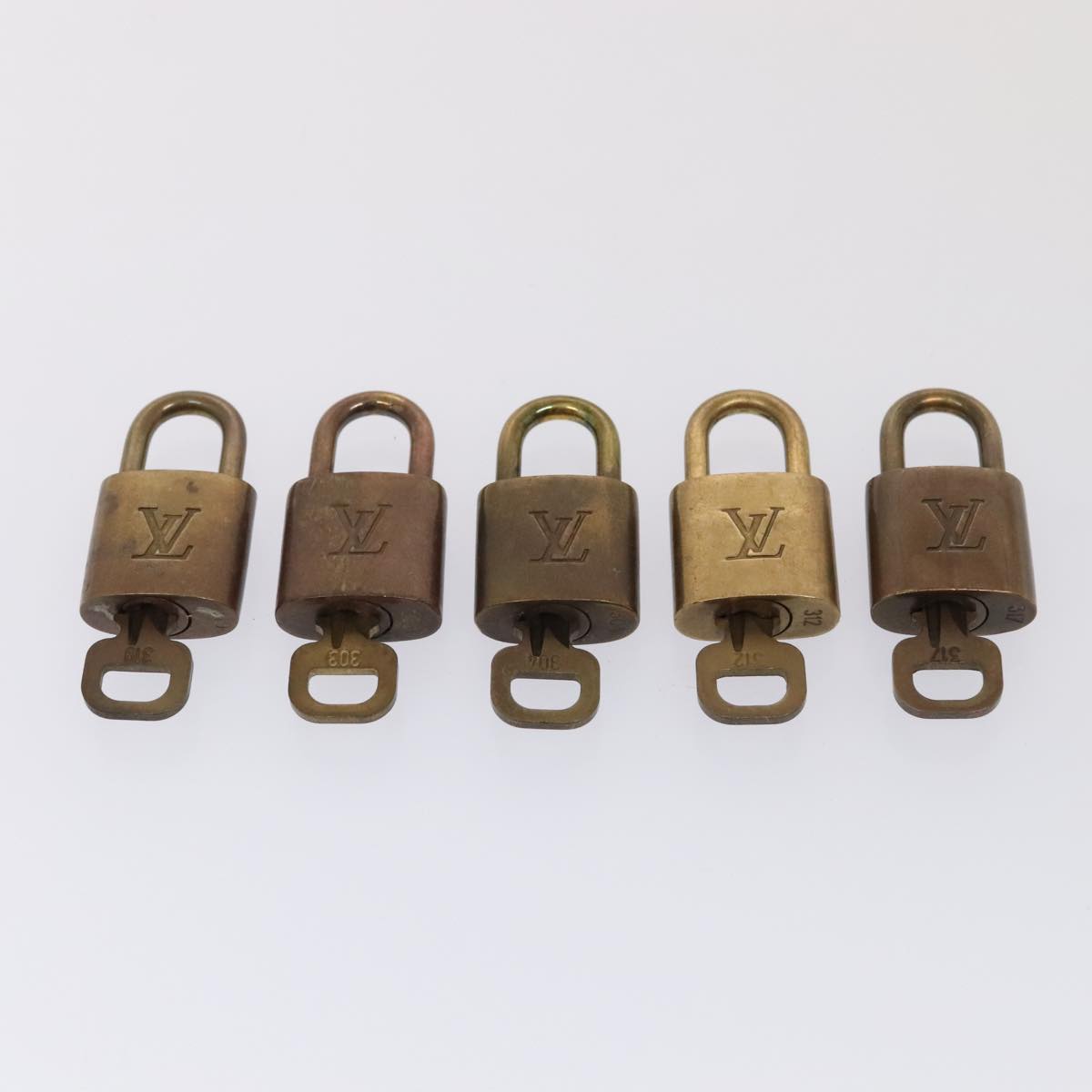 LOUIS VUITTON Padlock 10set metal Gold Tone LV Auth 89071