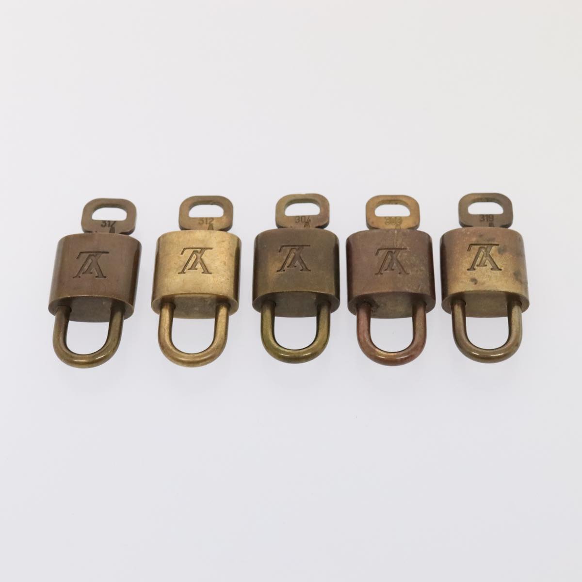 LOUIS VUITTON Padlock 10set metal Gold Tone LV Auth 89071