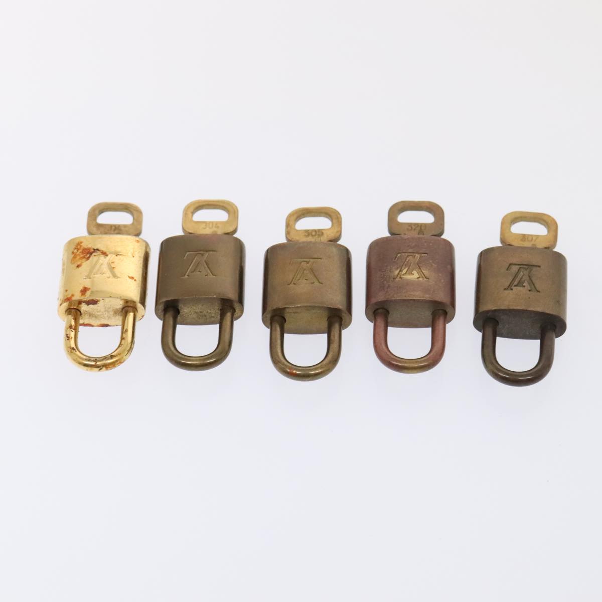 LOUIS VUITTON Padlock 10set metal Gold Tone LV Auth 89071