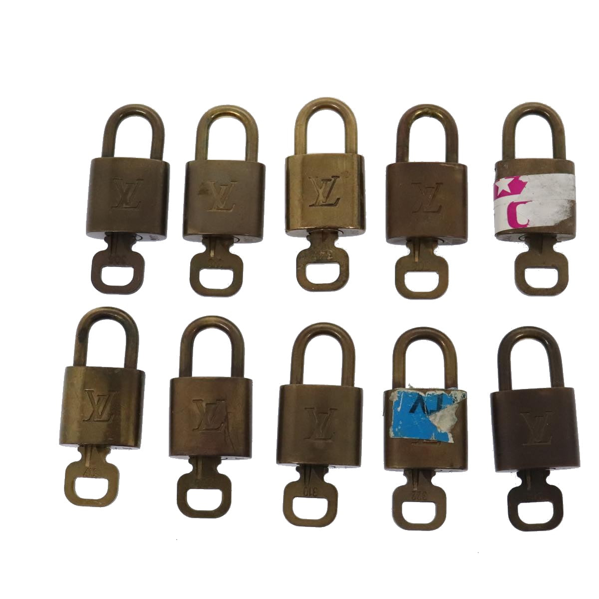 LOUIS VUITTON Padlock 10set metal Gold Tone LV Auth 89072 - 0