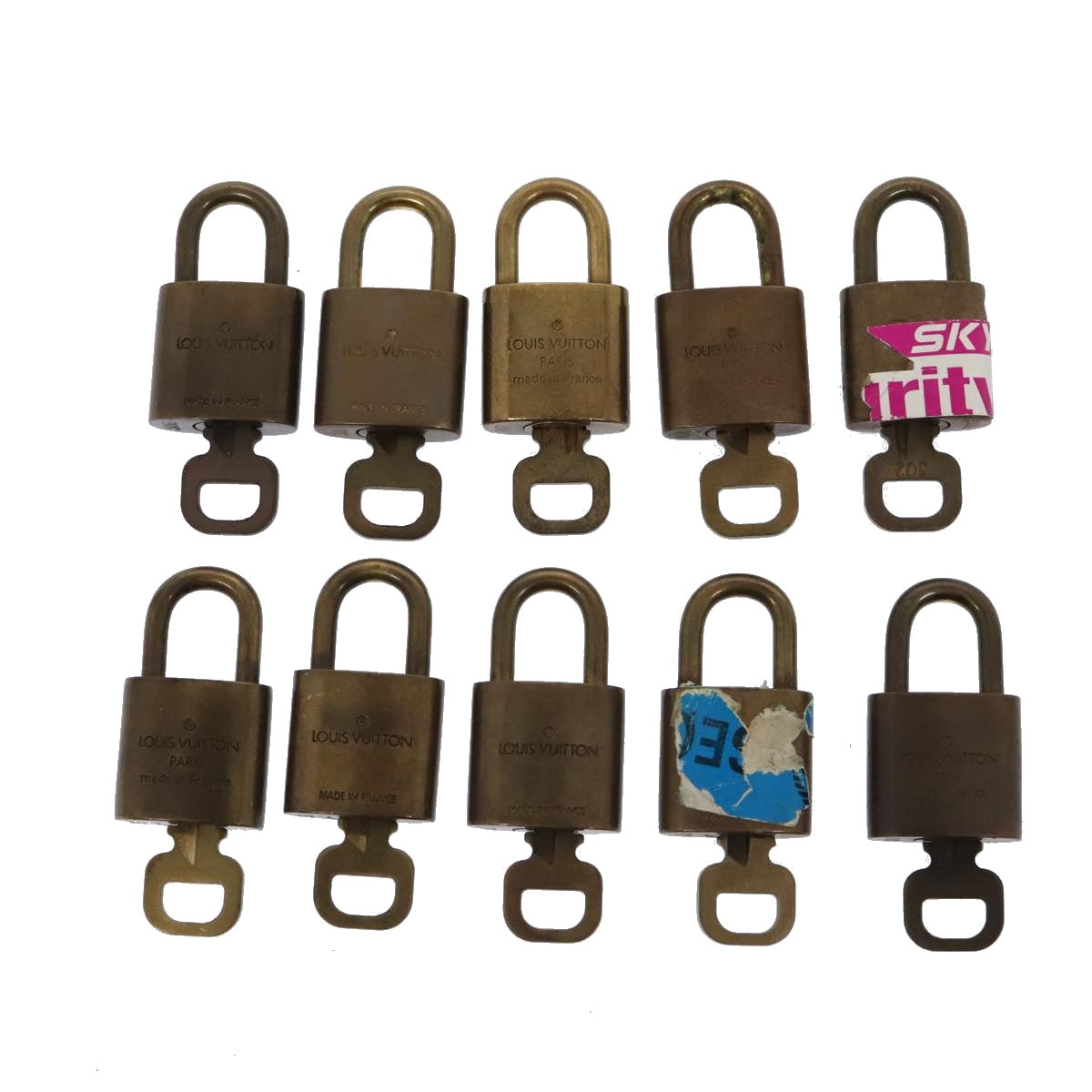 LOUIS VUITTON Padlock 10set metal Gold Tone LV Auth 89072