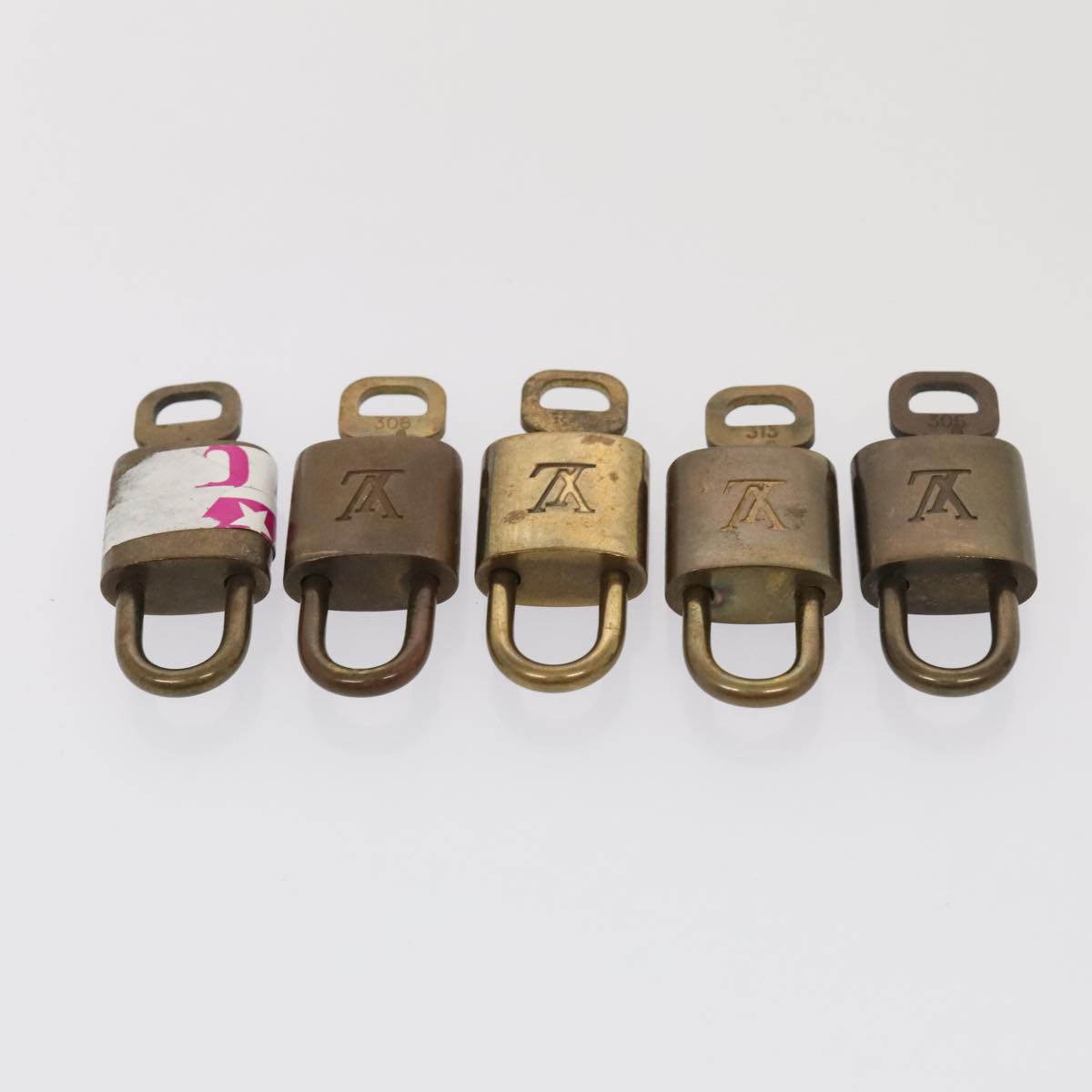 LOUIS VUITTON Padlock 10set metal Gold Tone LV Auth 89072