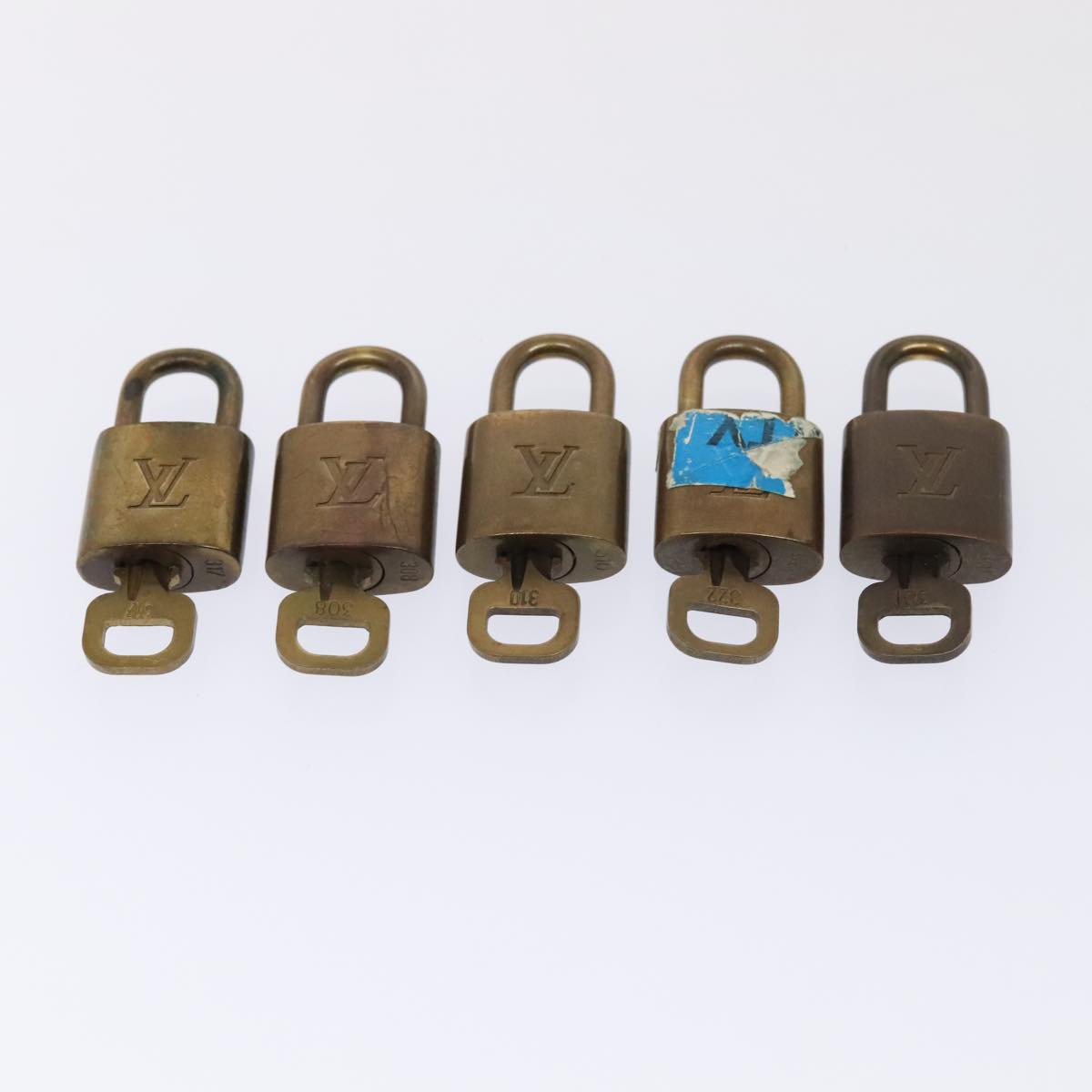 LOUIS VUITTON Padlock 10set metal Gold Tone LV Auth 89072