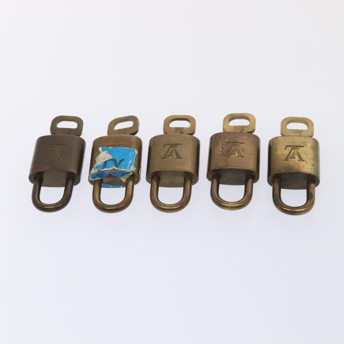 LOUIS VUITTON Padlock 10set metal Gold Tone LV Auth 89072