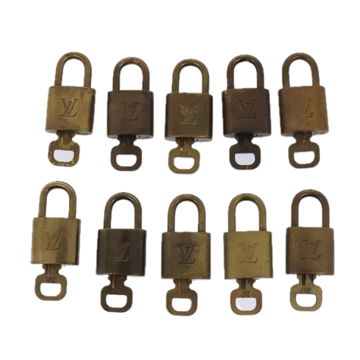 LOUIS VUITTON Padlock 10set metal Gold Tone LV Auth 89073 - 0