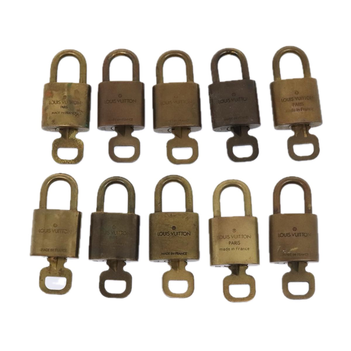 LOUIS VUITTON Padlock 10set metal Gold Tone LV Auth 89073