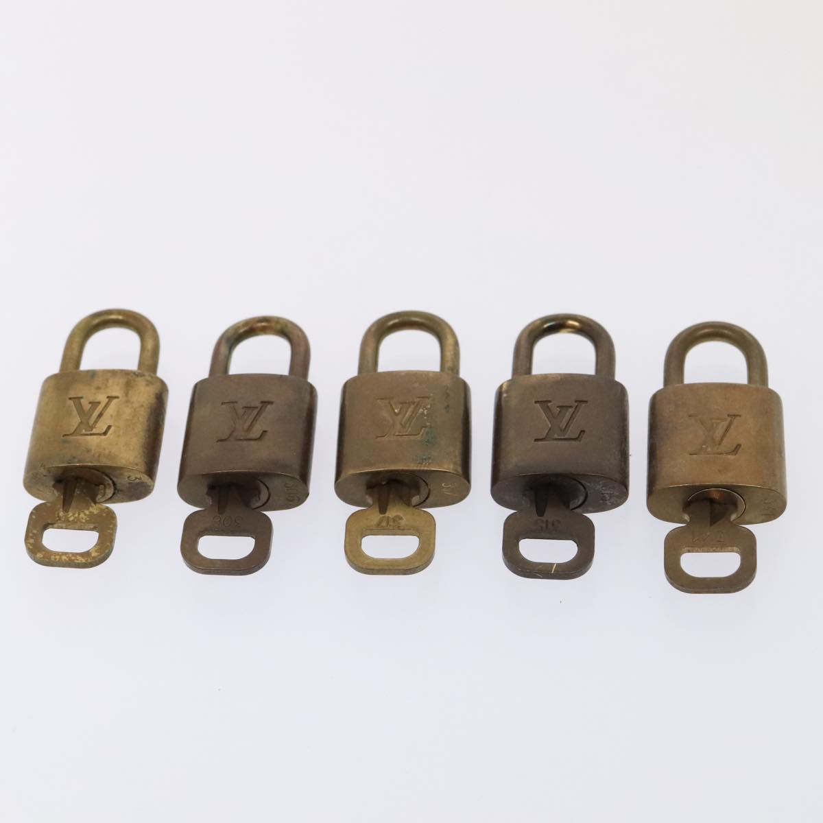 LOUIS VUITTON Padlock 10set metal Gold Tone LV Auth 89073