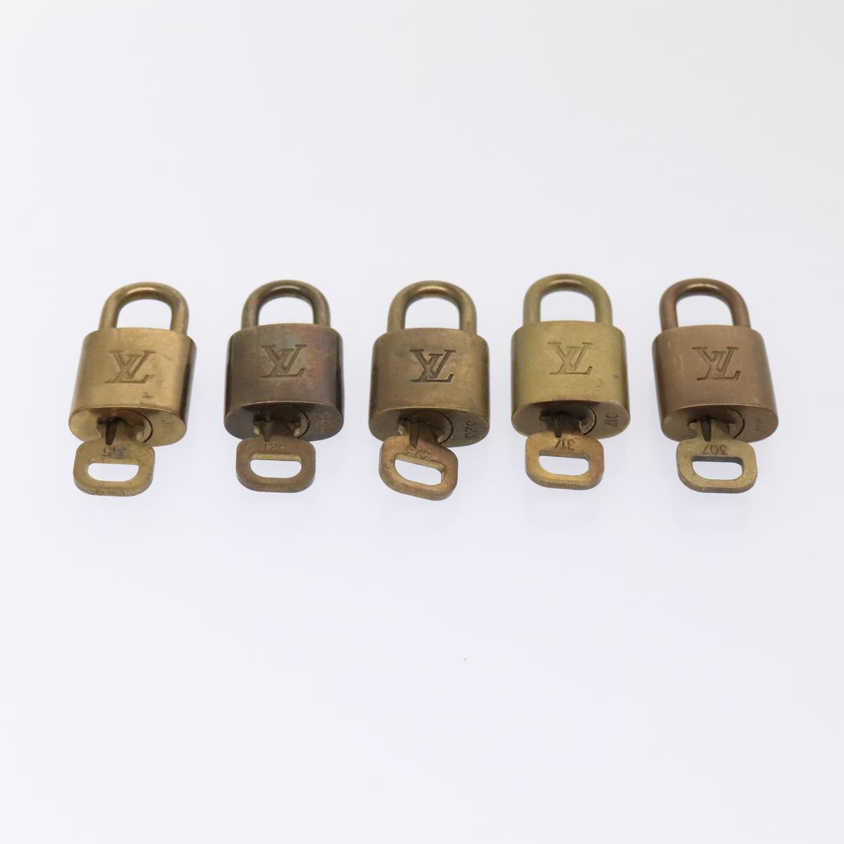 LOUIS VUITTON Padlock 10set metal Gold Tone LV Auth 89073