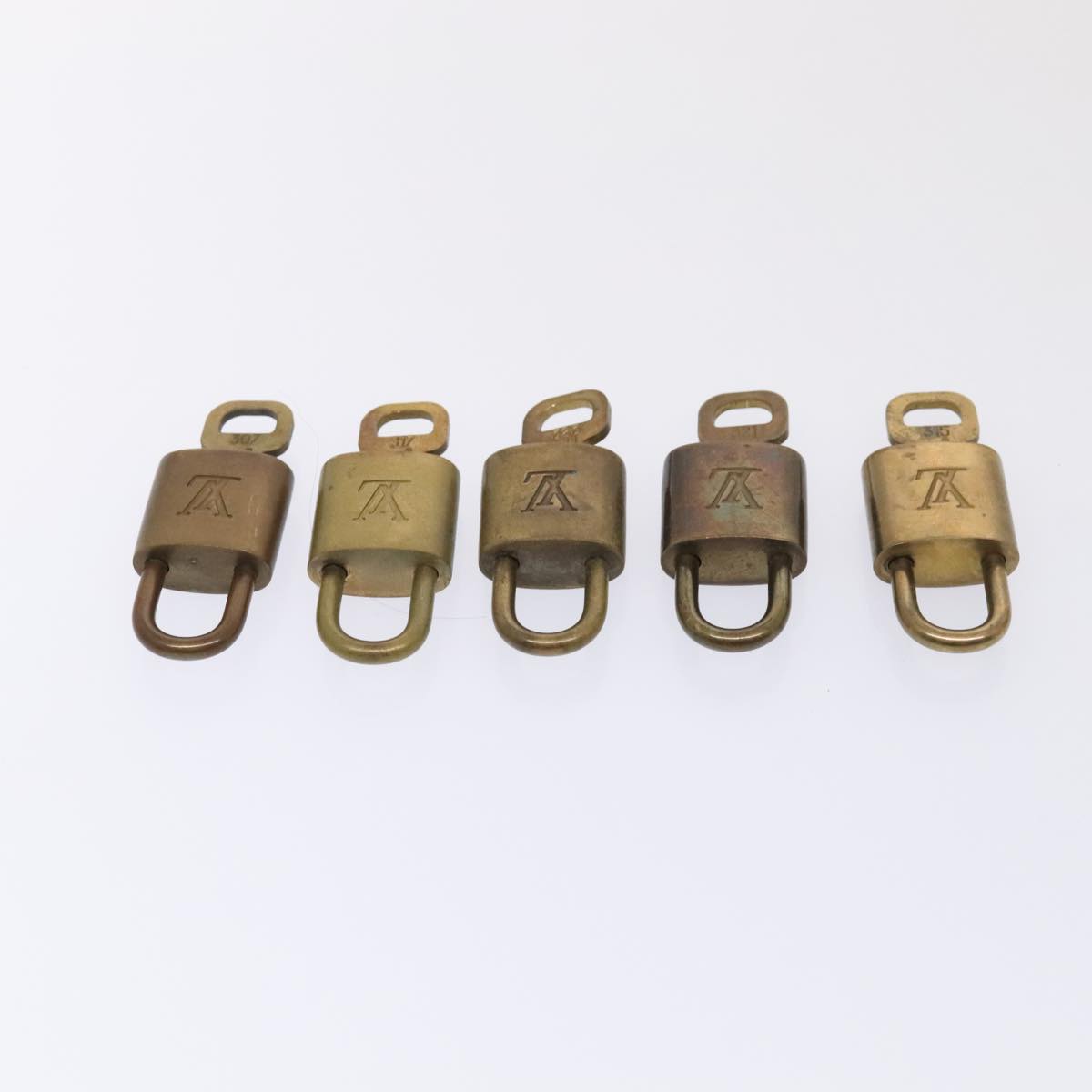 LOUIS VUITTON Padlock 10set metal Gold Tone LV Auth 89073