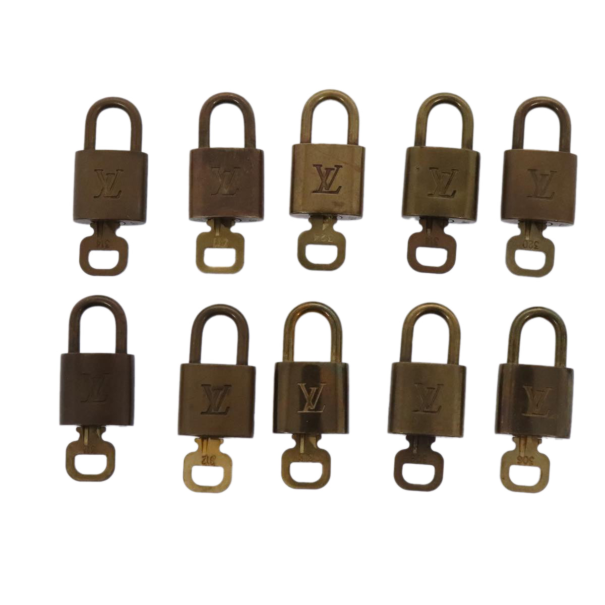 LOUIS VUITTON Padlock 10set metal Gold Tone LV Auth 89074 - 0