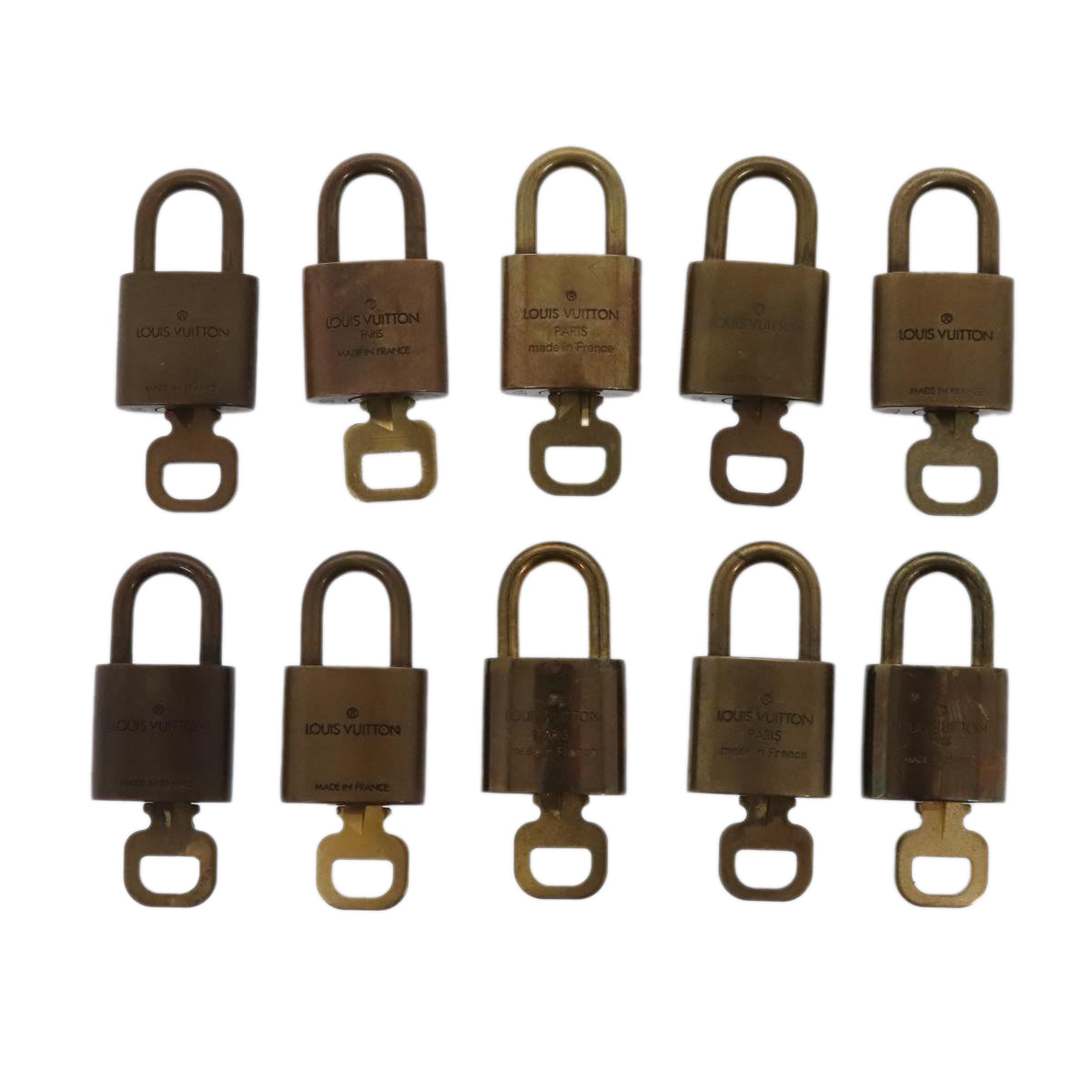 LOUIS VUITTON Padlock 10set metal Gold Tone LV Auth 89074