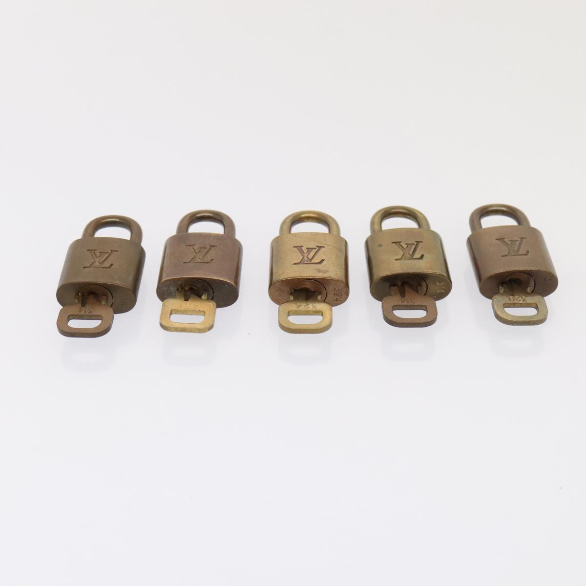 LOUIS VUITTON Padlock 10set metal Gold Tone LV Auth 89074