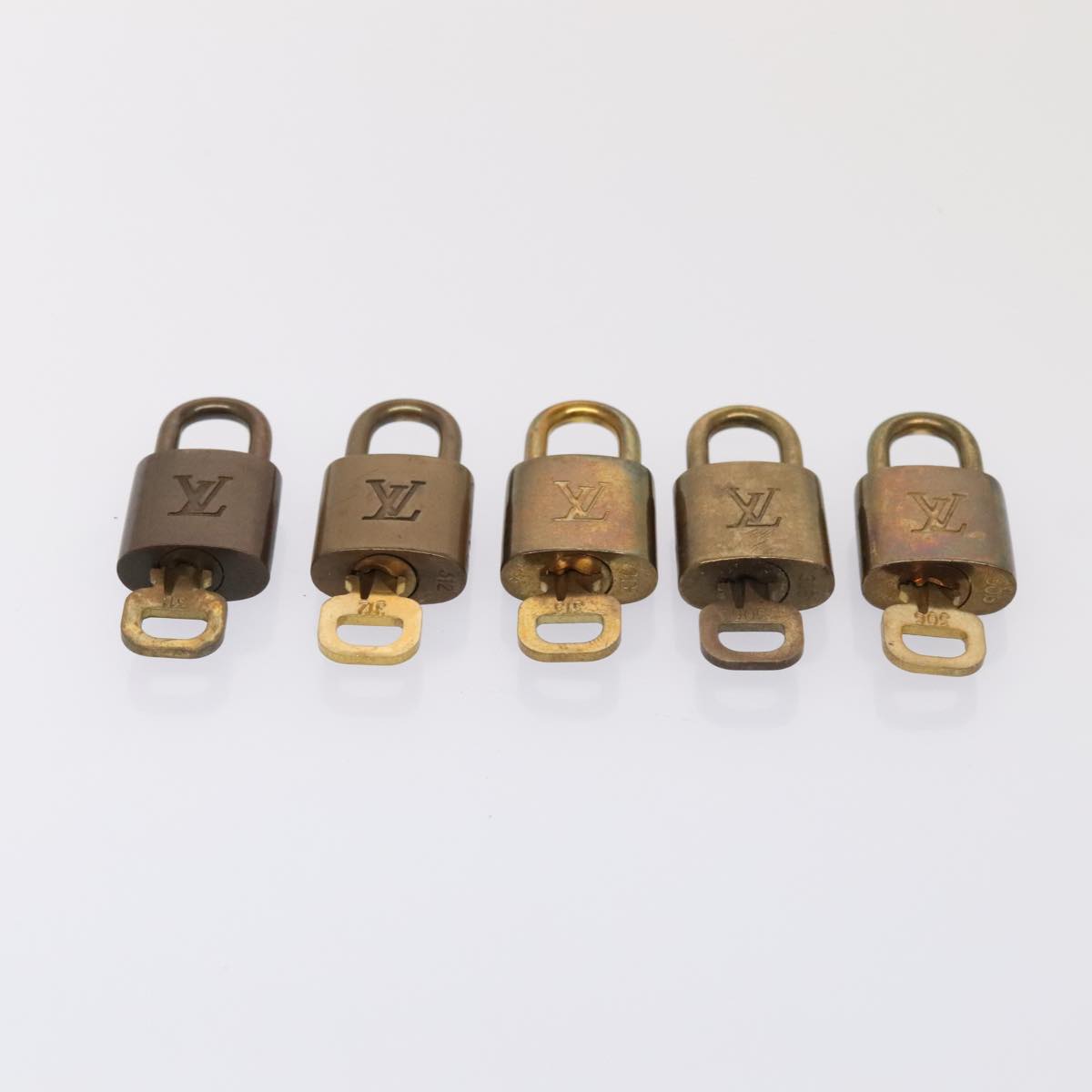 LOUIS VUITTON Padlock 10set metal Gold Tone LV Auth 89074