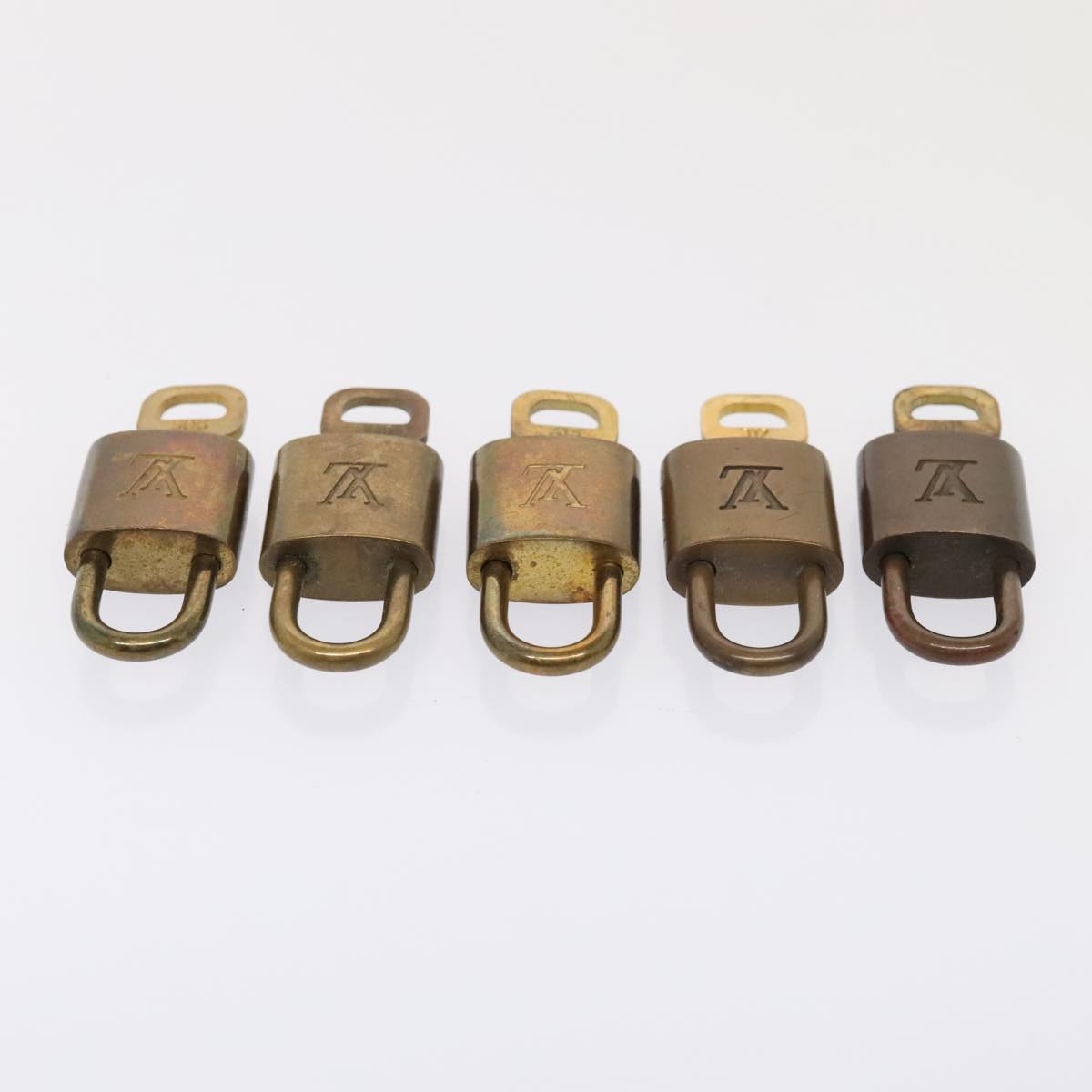 LOUIS VUITTON Padlock 10set metal Gold Tone LV Auth 89074