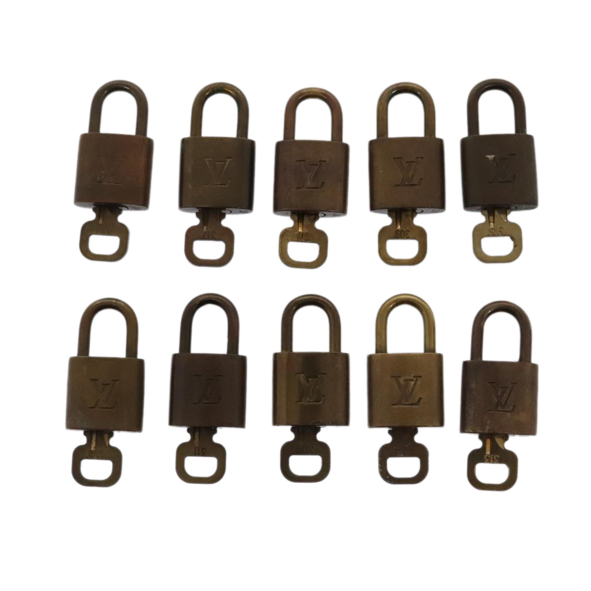 LOUIS VUITTON Padlock 10set metal Gold Tone LV Auth 89075 - 0