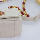 Christian Dior Dior Calo Micro Shoulder Bag Calfskin White Gold Auth 89081SV-14