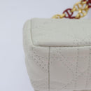 Christian Dior Dior Calo Micro Shoulder Bag Calfskin White Gold Auth 89081SV-15