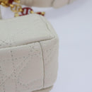 Christian Dior Dior Calo Micro Shoulder Bag Calfskin White Gold Auth 89081SV-16
