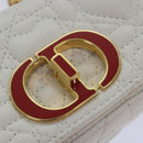 Christian Dior Dior Calo Micro Shoulder Bag Calfskin White Gold Auth 89081SV-17