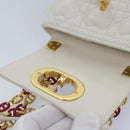 Christian Dior Dior Calo Micro Shoulder Bag Calfskin White Gold Auth 89081SV-10