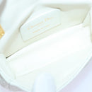 Christian Dior Dior Calo Micro Shoulder Bag Calfskin White Gold Auth 89081SV-11